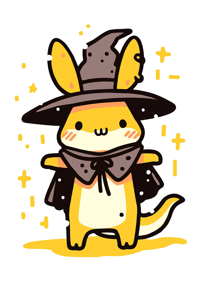 Cute Cartoon Wizard Animal Illustration