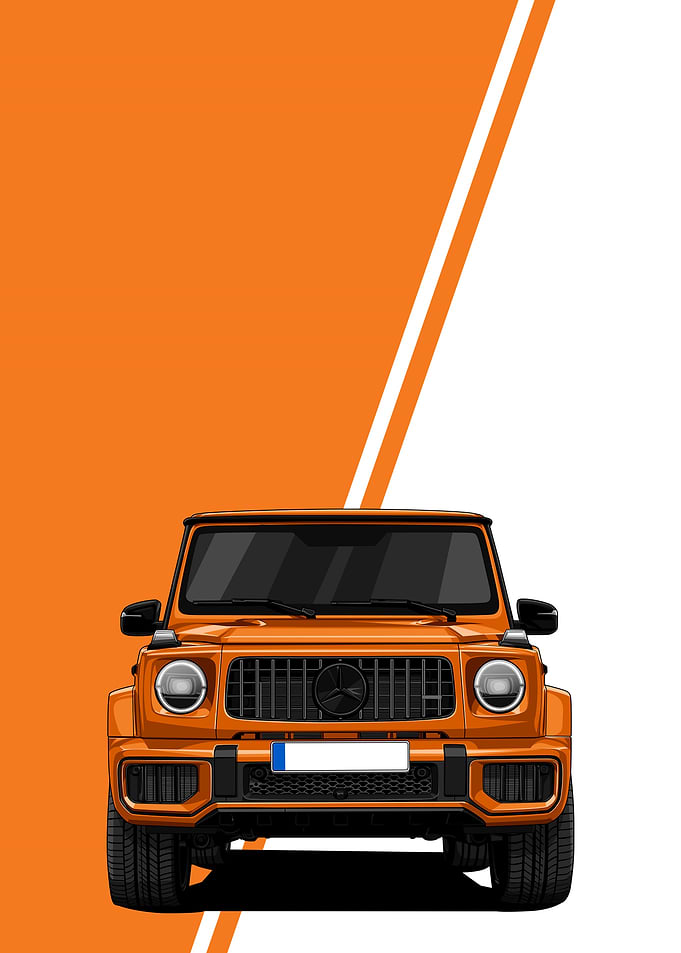 Orange Mercedes-Benz G-Class Illustration