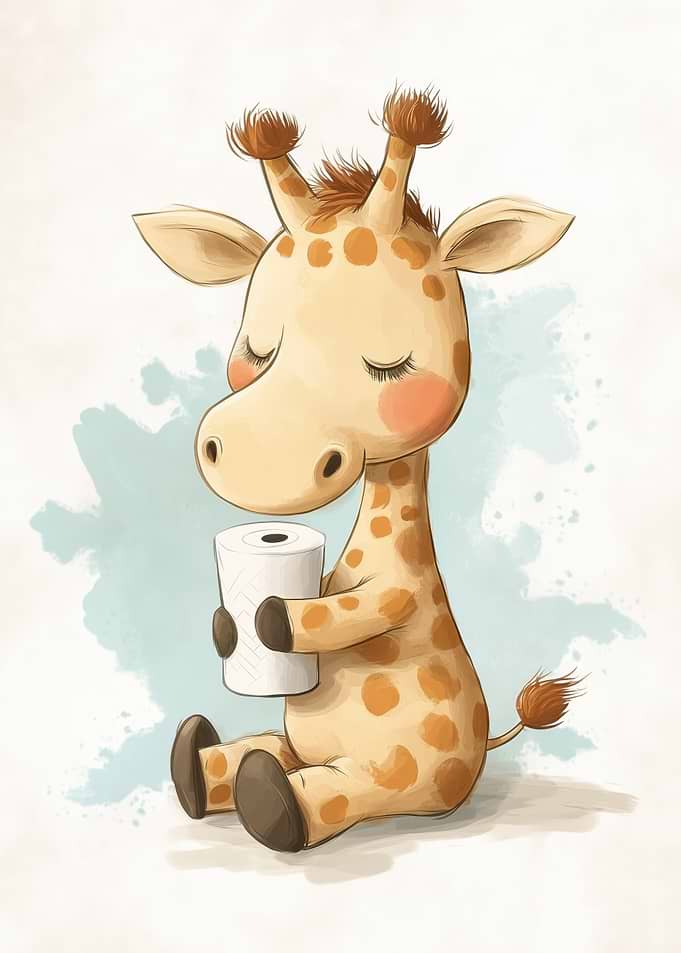 Cute Giraffe with Toilet Paper