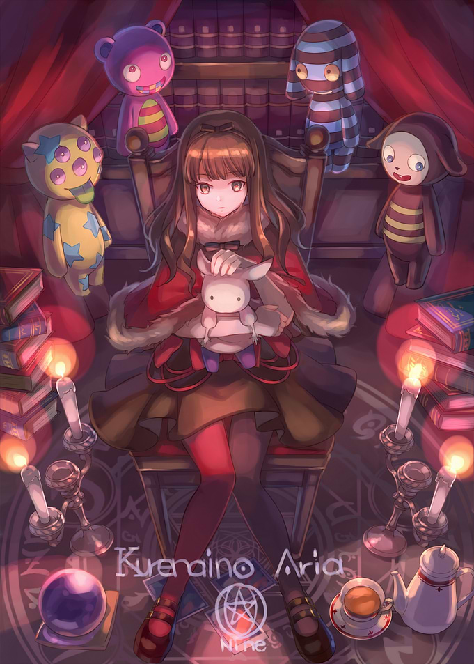 Anime Girl with Stuffed Animals