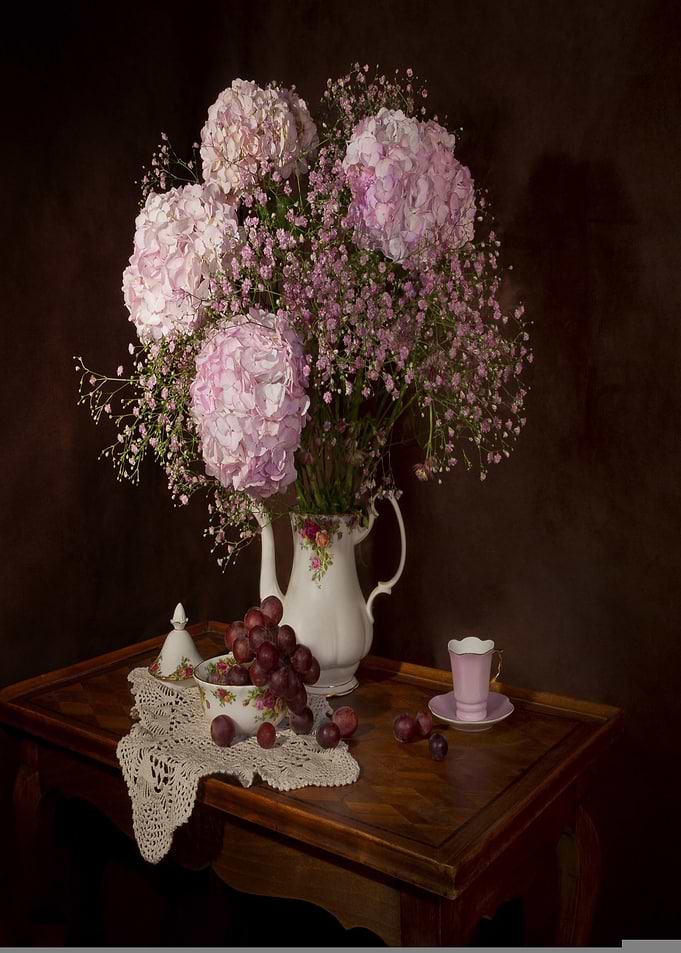 Floral Still Life with Grapes
