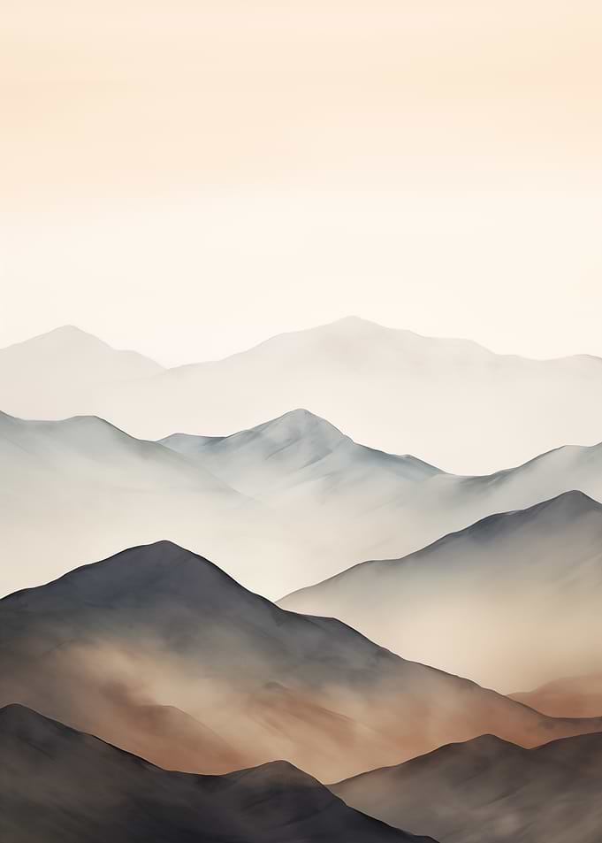 Misty Mountain Range Art