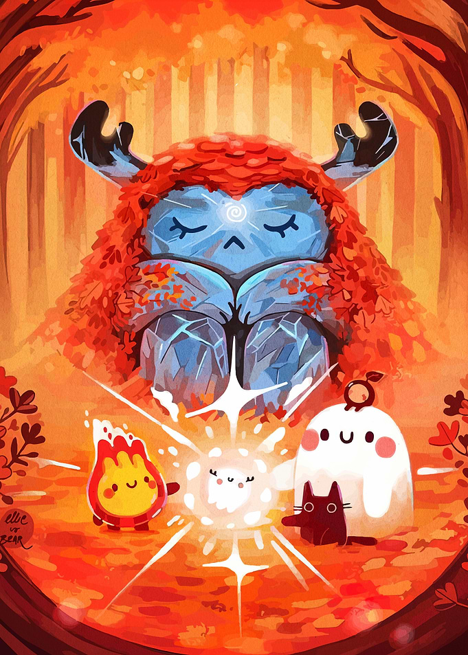 Autumn Forest Spirit and Friends