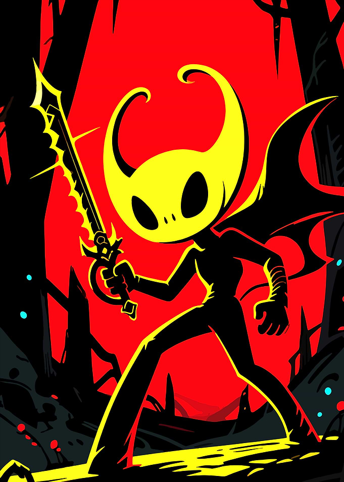 Hollow Knight in Red and Black