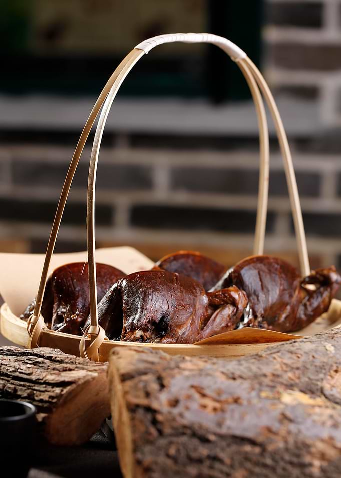 Smoked Quail in Basket
