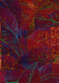 Retro Autumn Foliage Burgundy Leaves Metallic