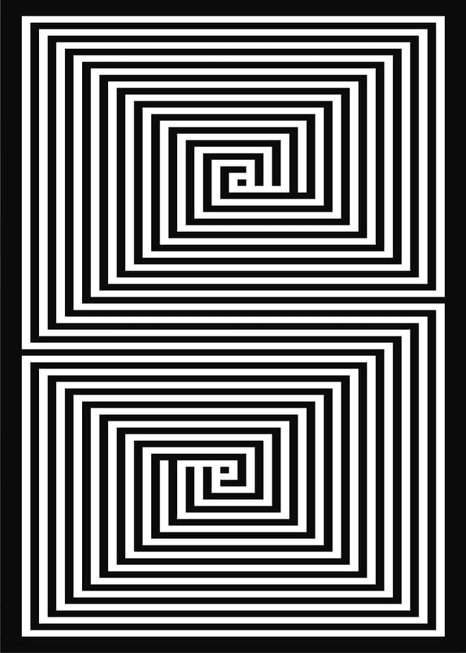 Abstract Black and White Spiral Design