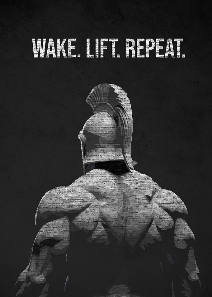 Wake. Lift. Repeat. Gym Motivation
