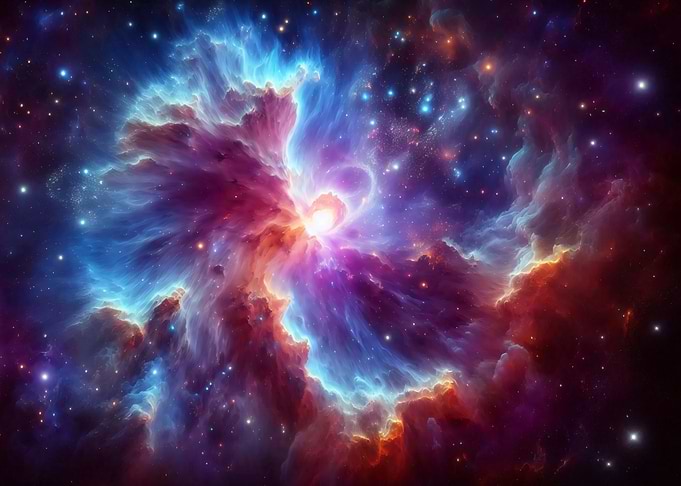 Colorful Nebula in Deep Space