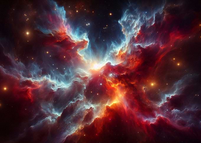 Colorful Nebula in Deep Space