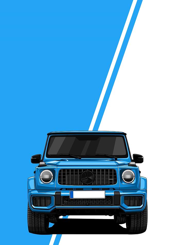 Blue Mercedes Benz G63 AMG Illustration