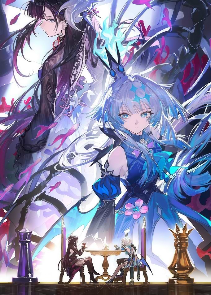 Anime Chess Game with Two Characters