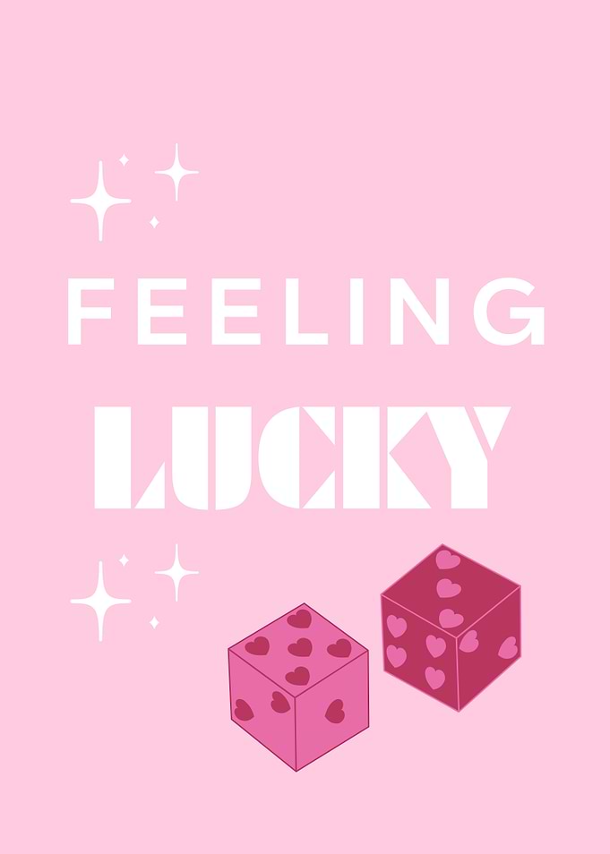 Feeling Lucky Dice Heart Aesthetic