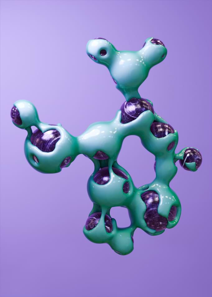 Abstract Green and Purple Structure