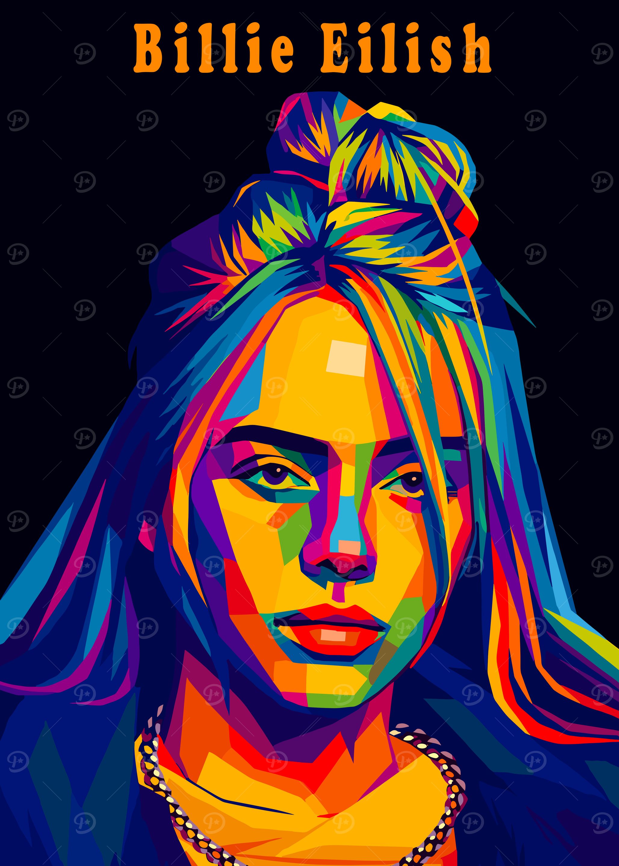 Billie Eilish Colorful Portrait