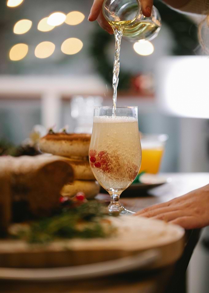 Festive Drink Pour with Berries
