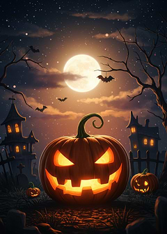 Halloween Night Pumpkin Jack-o'-Lantern