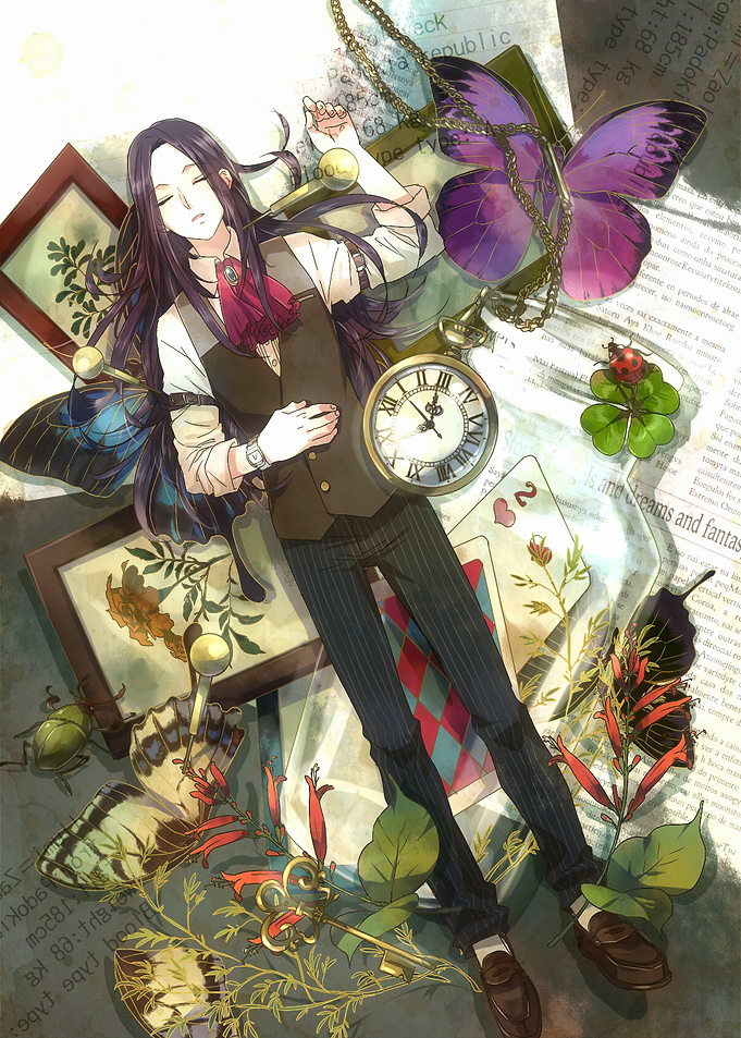 Dreamy Anime Character with Butterflies