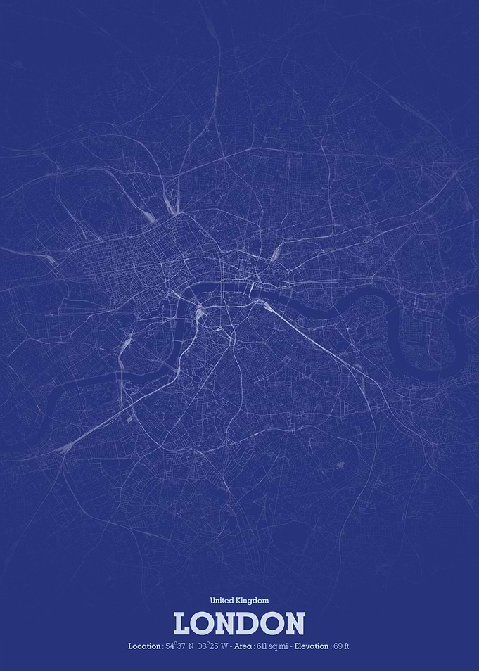 London City Map Blueprint