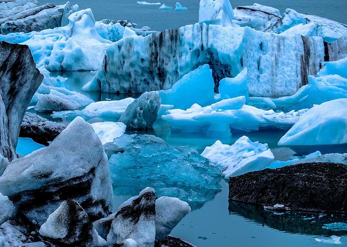 Icebergs in Jokulsarlon Glacier Lagoon, Iceland