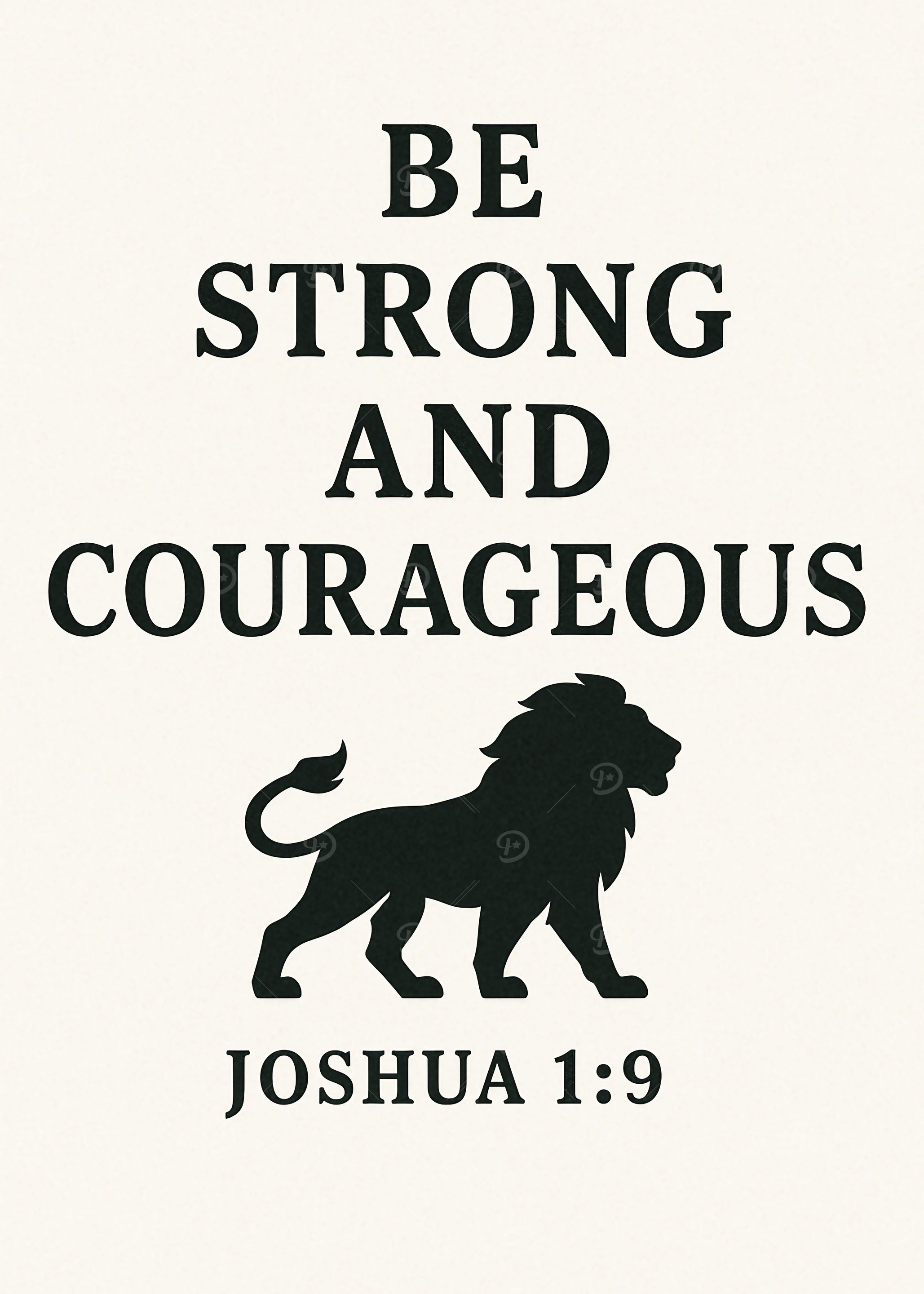 Be Strong and Courageous Lion Art