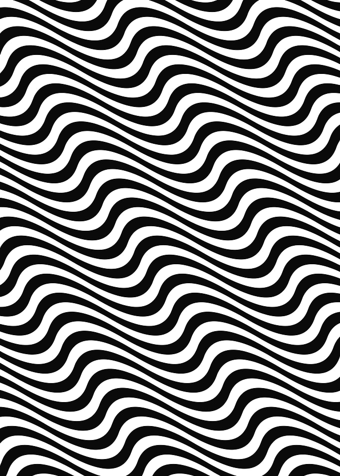 Black and White Wavy Lines Pattern