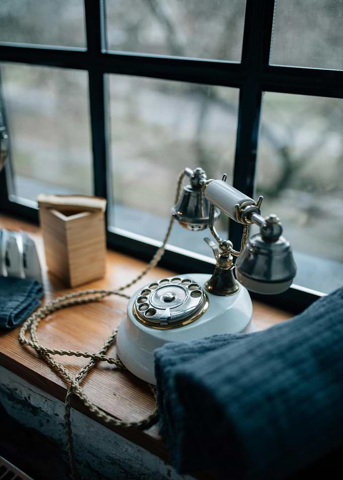 Vintage Telephone on Window Sill