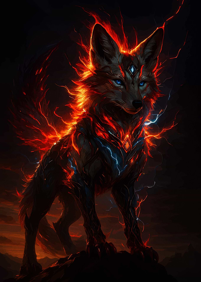 Fiery Fox Digital Art