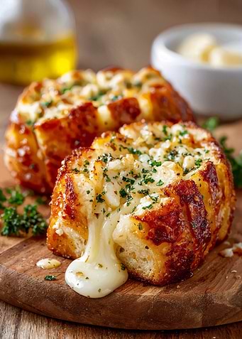 Delicious Pull-Apart Garlic Cheese Bread