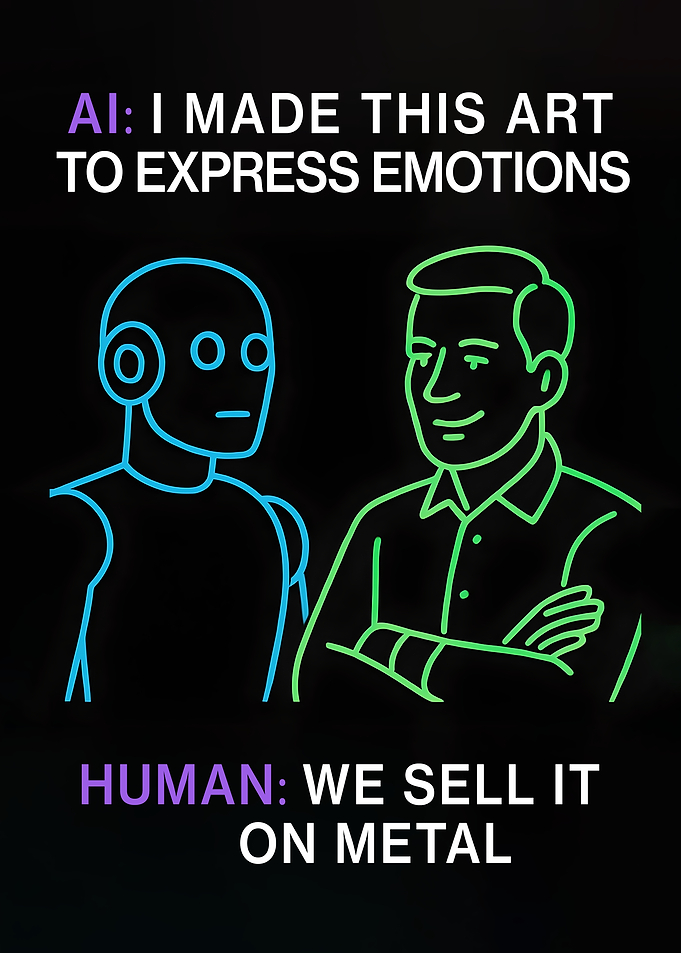 AI vs Human Funny AI Art Quote