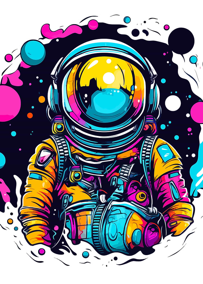 Colorful Astronaut Illustration
