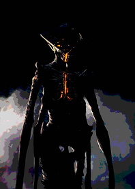 Dark Alien Creature with Glowing Core