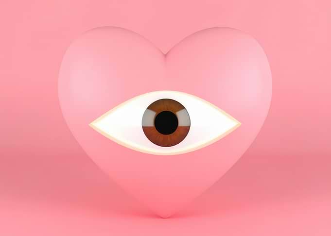Pink Heart with Eye