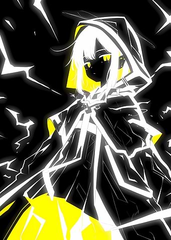Anime Girl with Lightning Aura