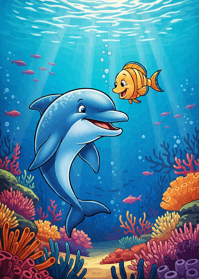 Dolphin Fish Underwater Scene