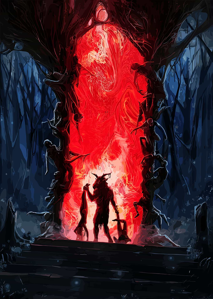 Demonic Ritual in a Dark Forest