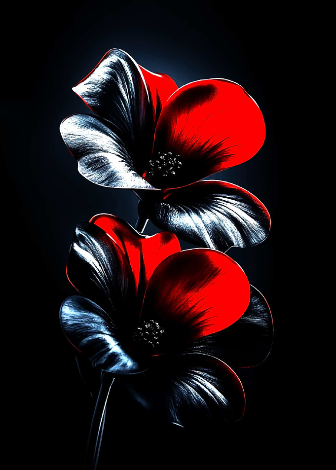 Red and Silver Floral Arrangement