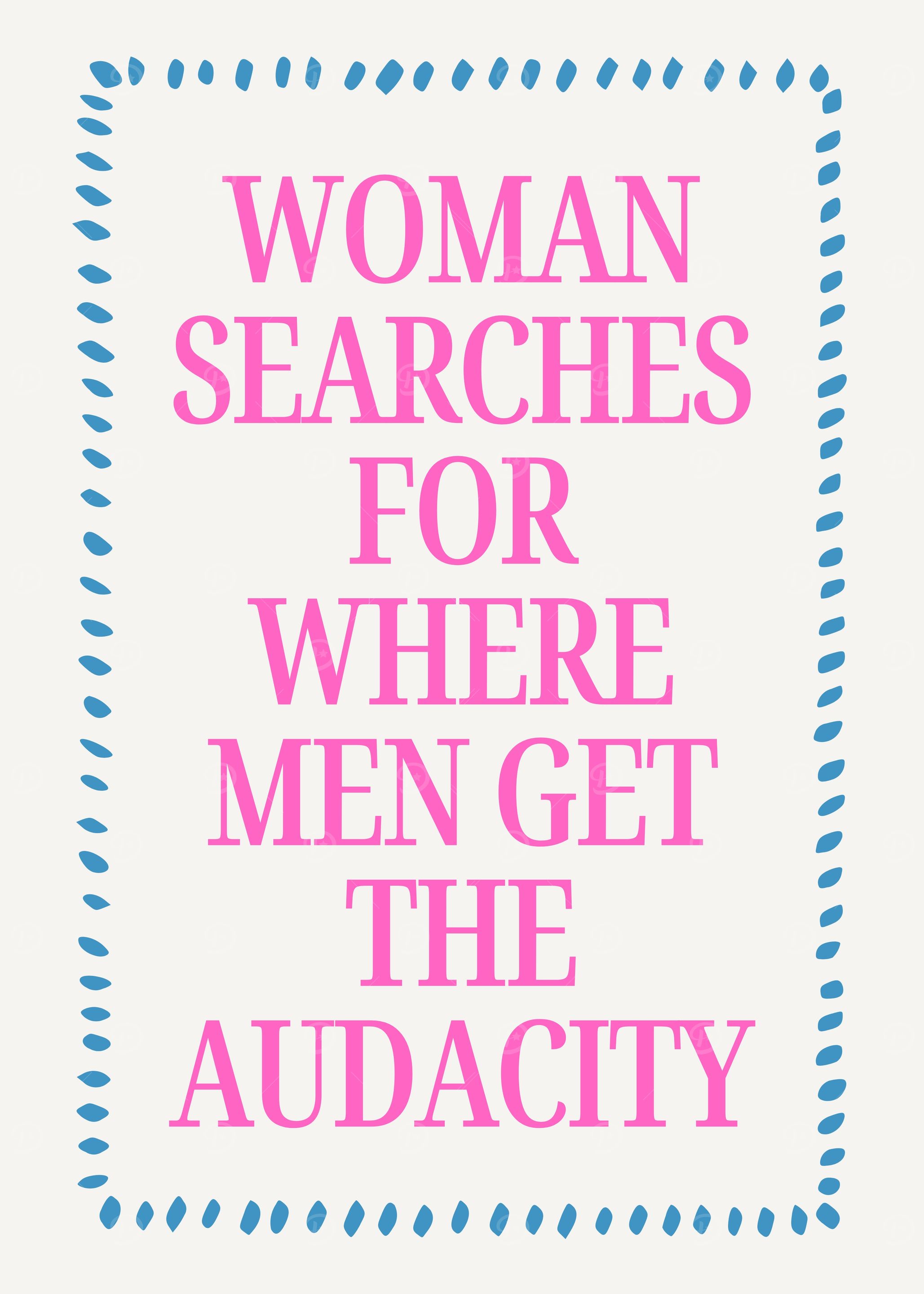 Woman Searches for Audacity Text Art
