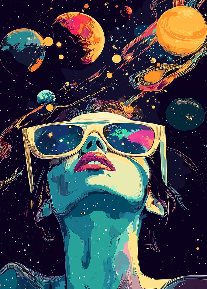 Cosmic Woman with Sunglasses