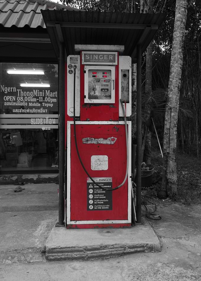Vintage Red Singer Gas Pump