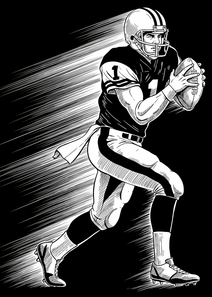 American Football Player Illustration