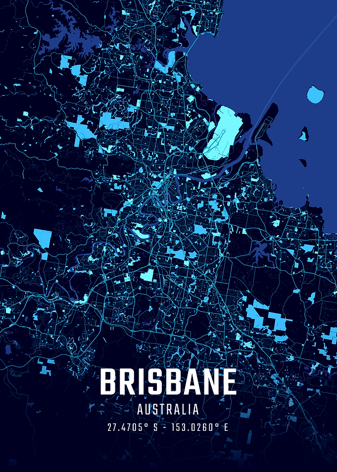 Brisbane Midnight City Map