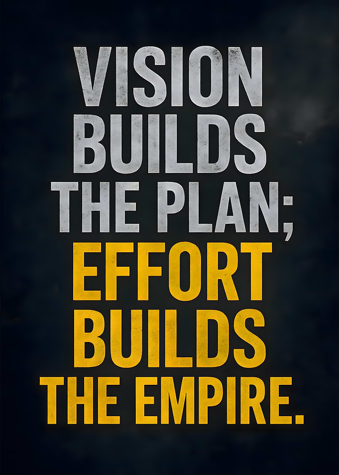 Vision Builds the Plan; Effort Builds the Empire