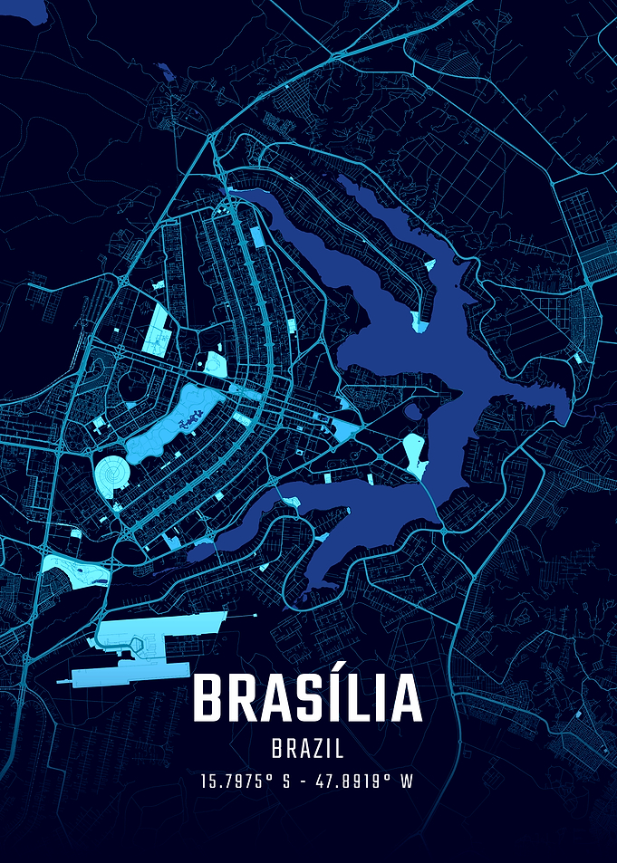 Brasilia Midnight City Map