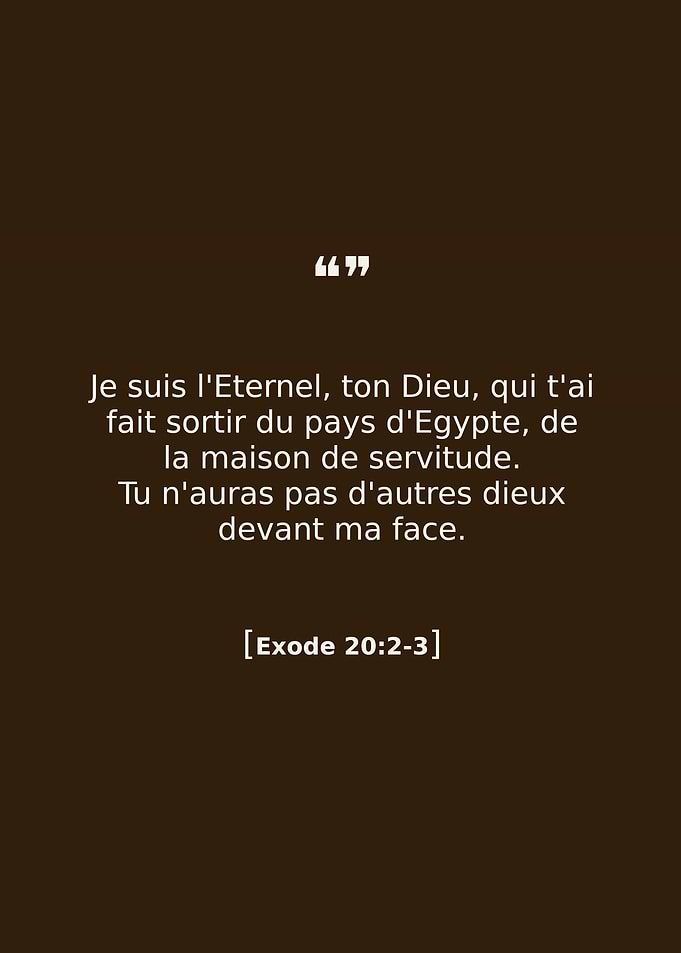 Exodus 20:2-3 French Bible Verse