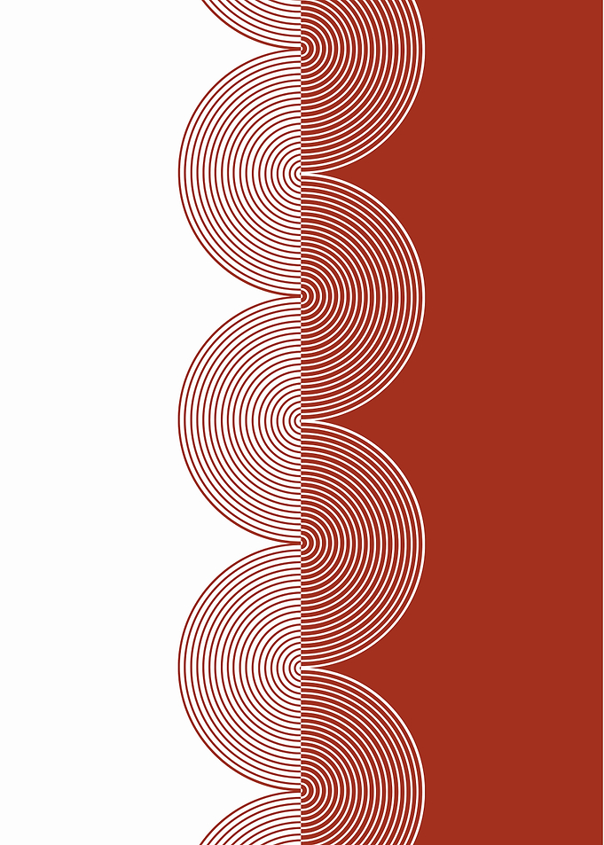 Abstract Circles Pattern in White and Red