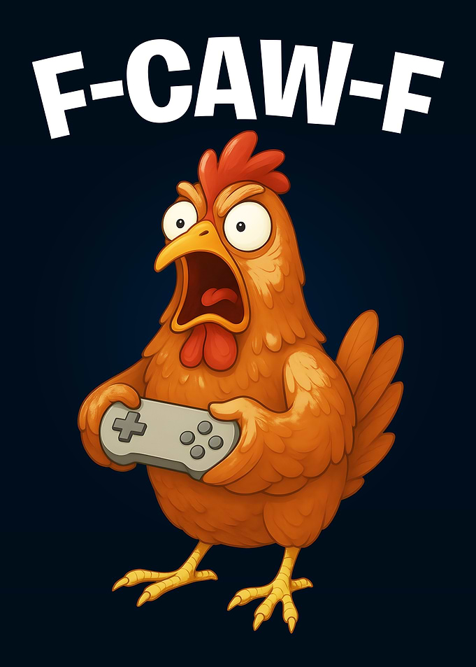 F-CAW-F Chicken Gamer Funny Rooster Gaming F CAW F Adult Humor