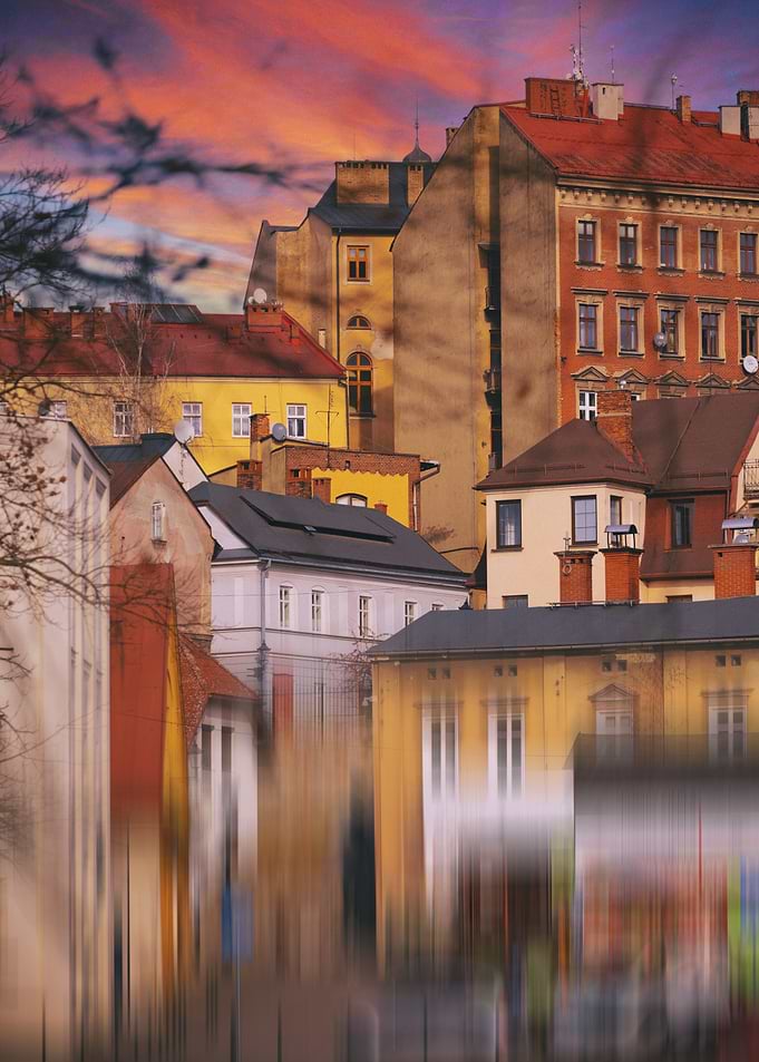 European Cityscape at Sunset, Cieszyn, Poland