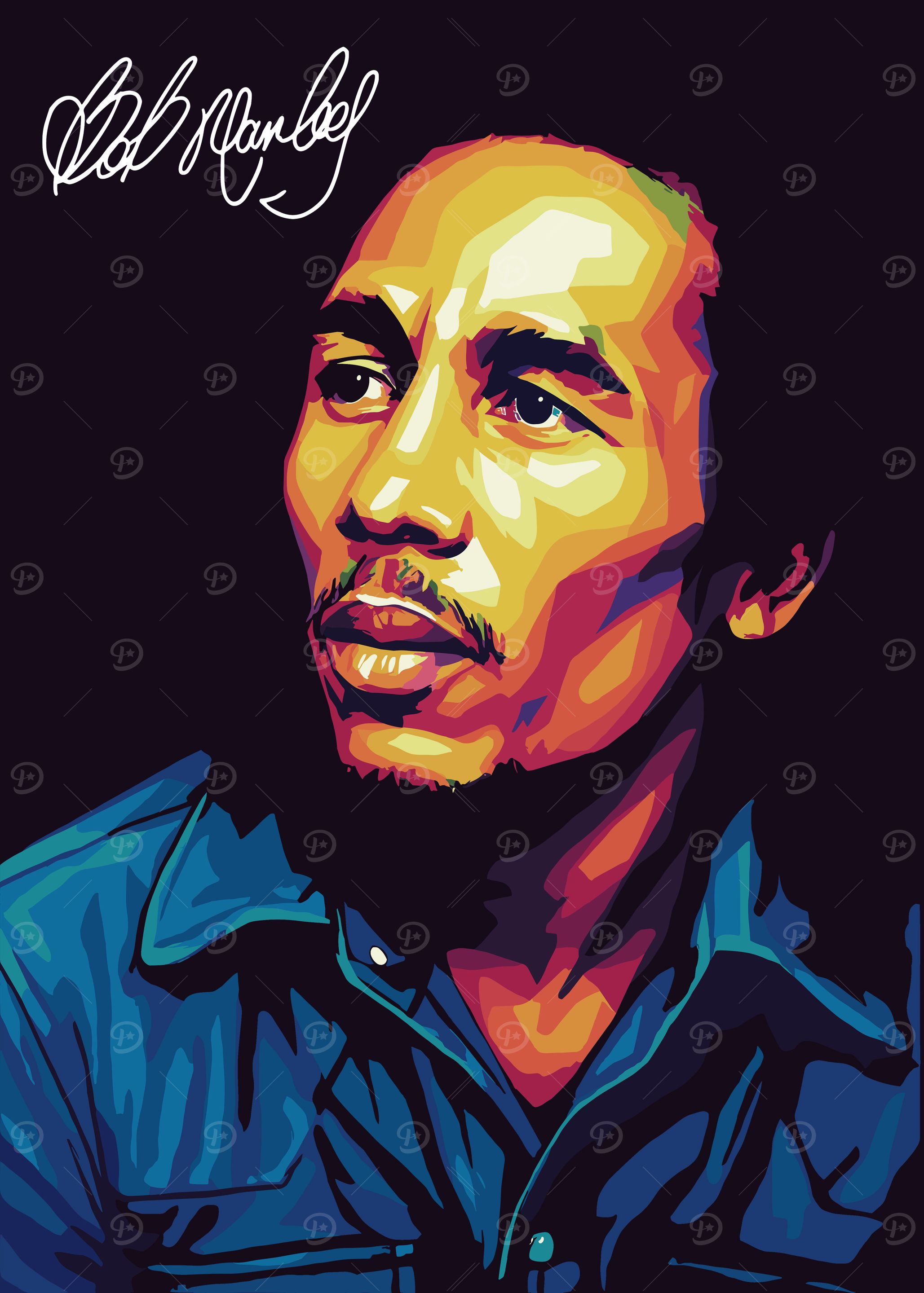 Bob Marley Portrait Pop Art