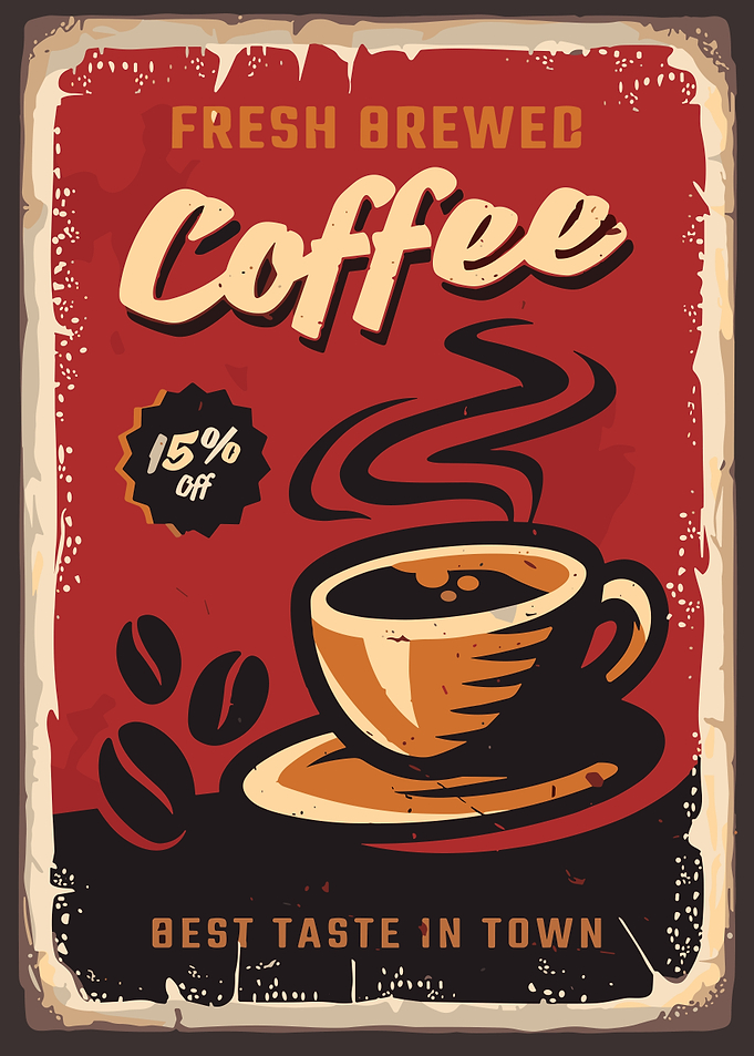 Fresh Brewed Coffee Vintage Poster